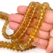 Beer Quartz 5.5-12mm Faceted Rondelle Shape AA+ Grade Gemstone Beads Lot - Total 6 Strands of 9 Inch.