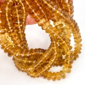 Beer Quartz 5.5-12mm Faceted Rondelle Shape AA+ Grade Gemstone Beads Lot - Total 6 Strands of 9 Inch.