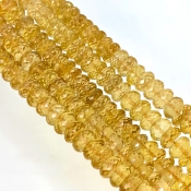 Beer Quartz 8-9.5mm Faceted Rondelle Shape AA+ Grade Gemstone Beads Lot - Total 5 Strands of 9 Inch.