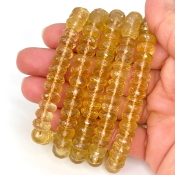 Beer Quartz 8-9.5mm Faceted Rondelle Shape AA+ Grade Gemstone Beads Lot - Total 5 Strands of 9 Inch.