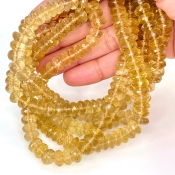 Beer Quartz 8-9.5mm Faceted Rondelle Shape AA+ Grade Gemstone Beads Lot - Total 5 Strands of 9 Inch.