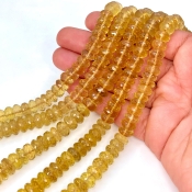 Beer Quartz 8-9.5mm Faceted Rondelle Shape AA+ Grade Gemstone Beads Lot - Total 5 Strands of 9 Inch.