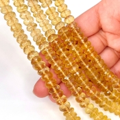 Beer Quartz 8-9.5mm Faceted Rondelle Shape AA+ Grade Gemstone Beads Lot - Total 5 Strands of 9 Inch.