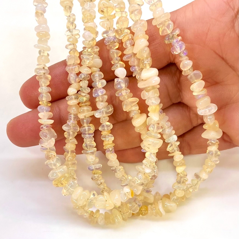 Ethiopian Opal 4-6mm Smooth Un-Cut Shape AA+ Grade Gemstone Beads Lot - Total 4 Strands of 16 Inch.