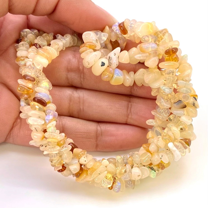 Ethiopian Opal 4-6mm Smooth Un-Cut Shape A Grade Gemstone Beads Lot - Total 2 Strands of 16 Inch.