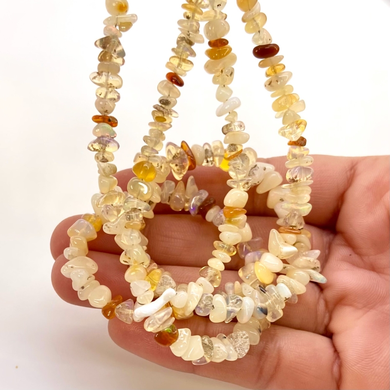 Ethiopian Opal 4-6mm Smooth Un-Cut Shape A Grade Gemstone Beads Lot - Total 2 Strands of 16 Inch.