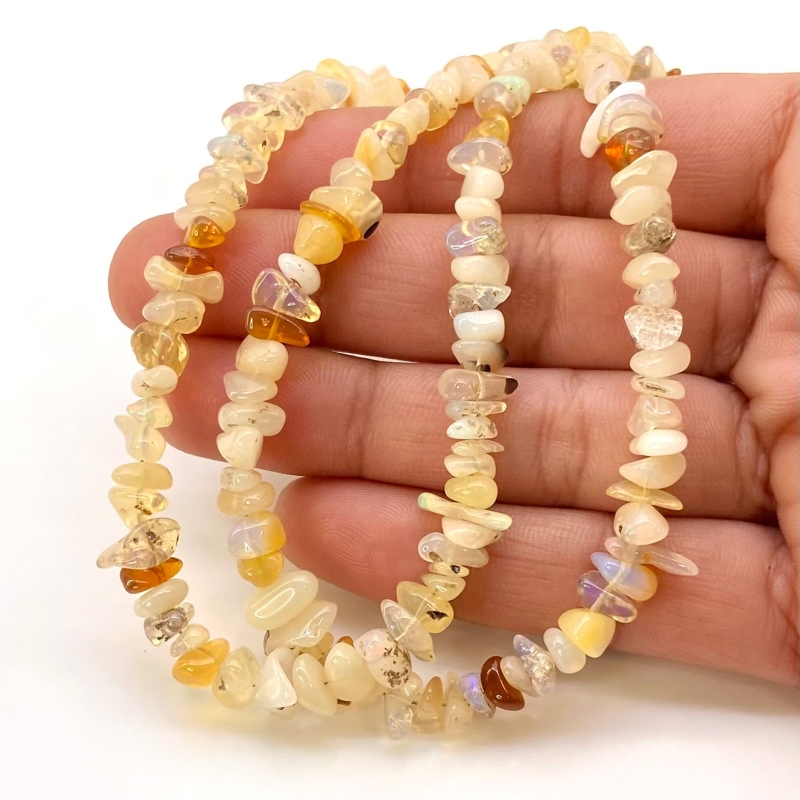 Ethiopian Opal 4-6mm Smooth Un-Cut Shape A Grade Gemstone Beads Lot - Total 2 Strands of 16 Inch.