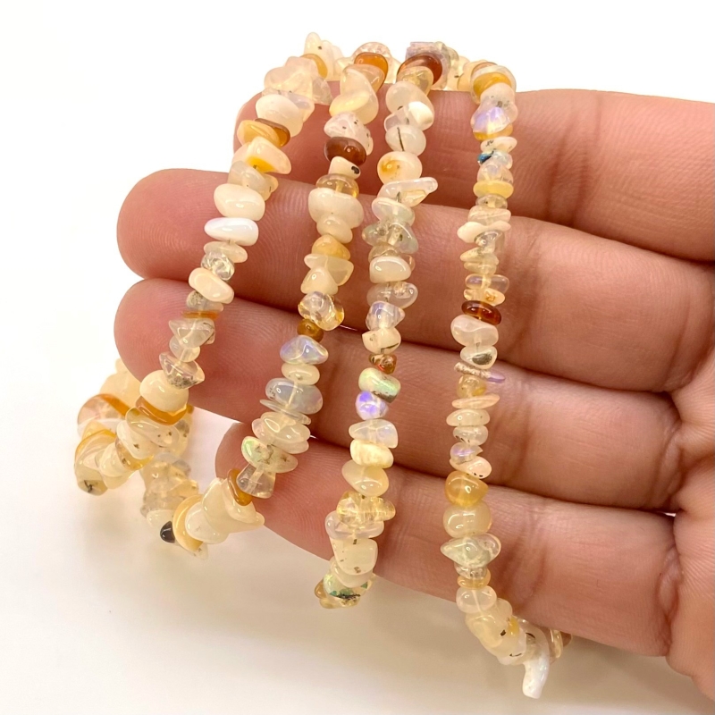 Ethiopian Opal 4-6mm Smooth Un-Cut Shape A Grade Gemstone Beads Lot - Total 2 Strands of 16 Inch.