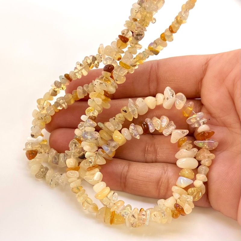 Ethiopian Opal 4-6mm Smooth Un-Cut Shape A Grade Gemstone Beads Lot - Total 2 Strands of 16 Inch.