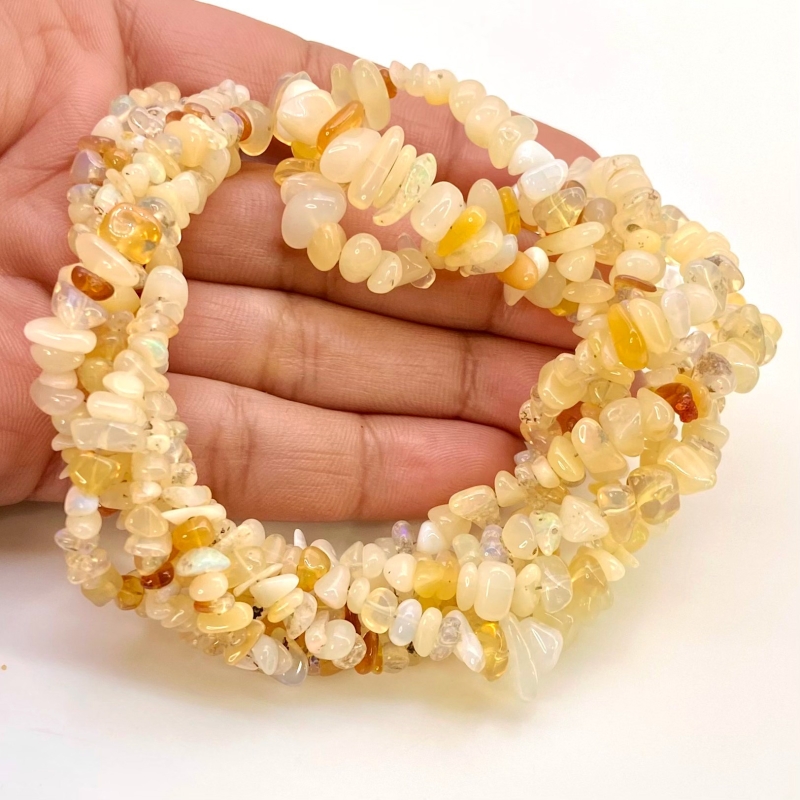Ethiopian Opal 4-6mm Smooth Un-Cut Shape AA+ Grade Gemstone Beads Lot - Total 3 Strands of 16 Inch.