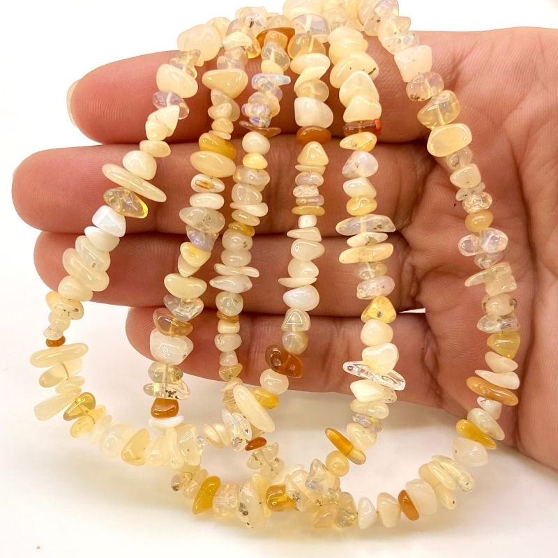 Ethiopian Opal 4-6mm Smooth Un-Cut Shape AA+ Grade Gemstone Beads Lot - Total 3 Strands of 16 Inch.