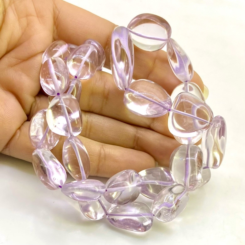 Pink Amethyst 12-25mm Smooth Nugget Shape A Grade Gemstone Beads Strand - Total 1 Strand of 17 Inch.