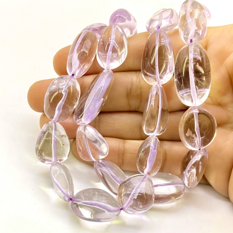 Pink Amethyst 12-25mm Smooth Nugget Shape A Grade Gemstone Beads Strand - Total 1 Strand of 17 Inch.