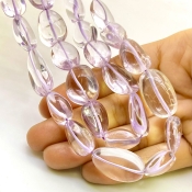 Pink Amethyst 12-25mm Smooth Nugget Shape A Grade Gemstone Beads Strand - Total 1 Strand of 17 Inch.