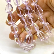Pink Amethyst 12-25mm Smooth Nugget Shape A Grade Gemstone Beads Strand - Total 1 Strand of 17 Inch.