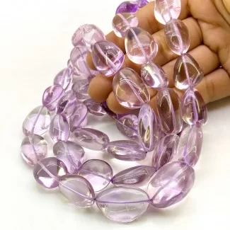Pink Amethyst 14-26mm Smooth Nugget Shape AA Grade Gemstone Beads Strand - Total 1 Strand of 17 Inch.
