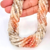 Multi Moonstone 4-5mm Faceted Rondelle Shape AA Grade Gemstone Beads Strand - Total 1 Strand of 13 Inch.