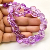 Brazilian Amethyst 10-13mm Smooth Nugget Shape AA Grade Gemstone Beads Lot - Total 3 Strands of 16 Inch.