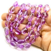 Brazilian Amethyst 10-13mm Smooth Nugget Shape AA Grade Gemstone Beads Lot - Total 3 Strands of 16 Inch.
