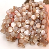 Grey Moonstone 6-10mm Briolette Heart Shape AA+ Grade Gemstone Beads Lot - Total 8 Strands of 8 Inch.