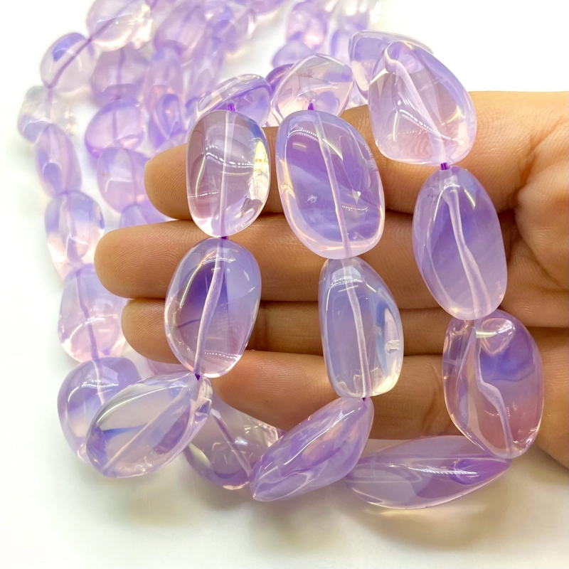 Lavender Quartz 12-28mm Smooth Nugget Shape AAA Grade Gemstone Beads Strand - Total 1 Strand of 17 Inch.