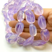 Lavender Quartz 12-28mm Smooth Nugget Shape AAA Grade Gemstone Beads Strand - Total 1 Strand of 17 Inch.