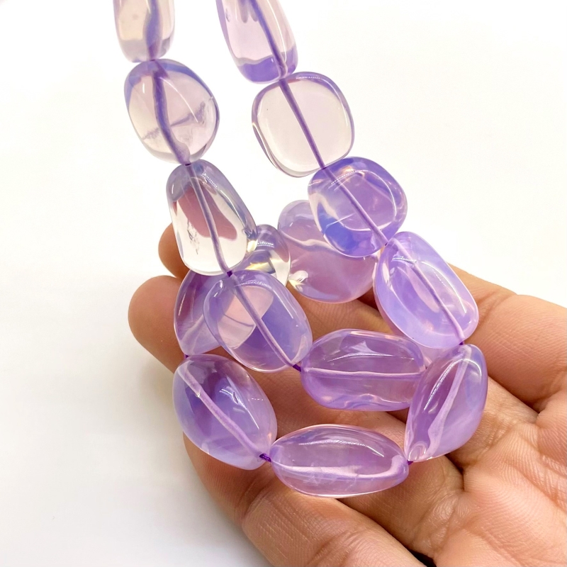 Lavender Quartz 12-28mm Smooth Nugget Shape AAA Grade Gemstone Beads Strand - Total 1 Strand of 17 Inch.