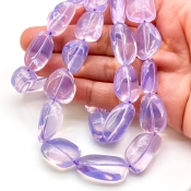 Lavender Quartz 10-26mm Smooth Nugget Shape AAA Grade Gemstone Beads Strand - Total 1 Strand of 18 Inch.