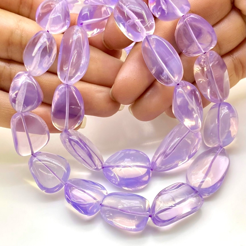 Lavender Quartz 10-26mm Smooth Nugget Shape AAA Grade Gemstone Beads Strand - Total 1 Strand of 18 Inch.