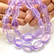 Lavender Quartz 10-26mm Smooth Nugget Shape AAA Grade Gemstone Beads Strand - Total 1 Strand of 18 Inch.