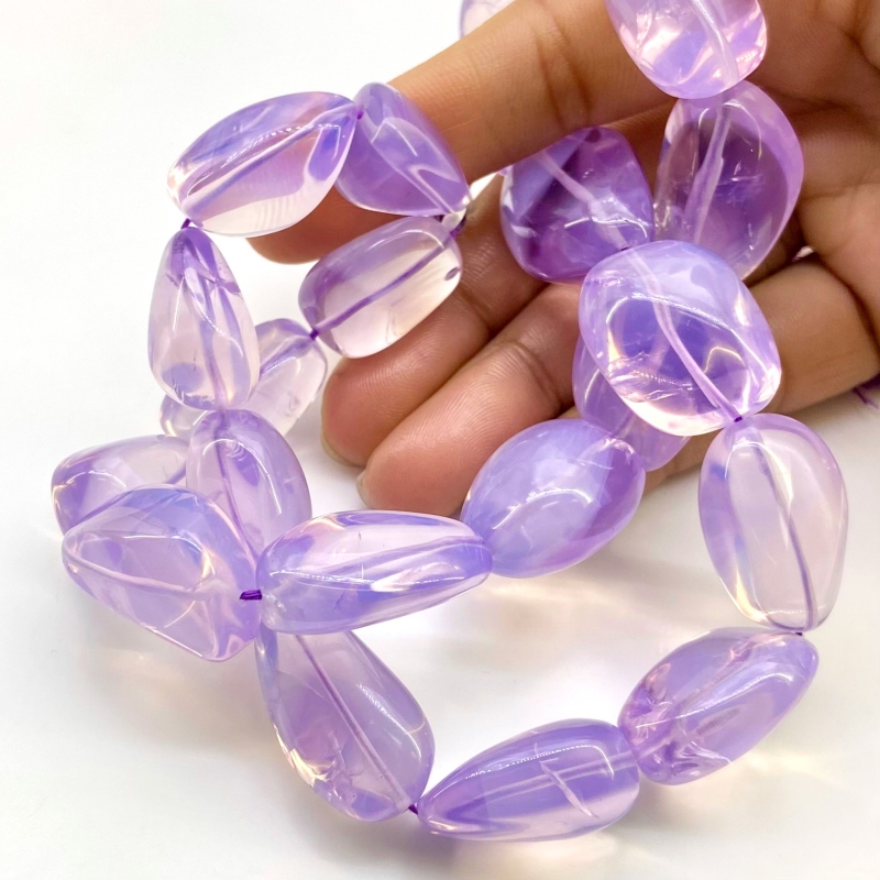 Lavender Quartz 18-31mm Smooth Nugget Shape AAA Grade Gemstone Beads Strand - Total 1 Strand of 18 Inch.