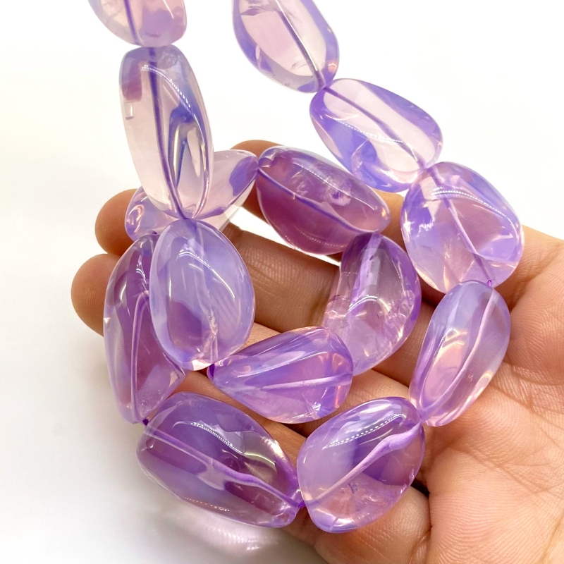 Lavender Quartz 18-31mm Smooth Nugget Shape AAA Grade Gemstone Beads Strand - Total 1 Strand of 18 Inch.