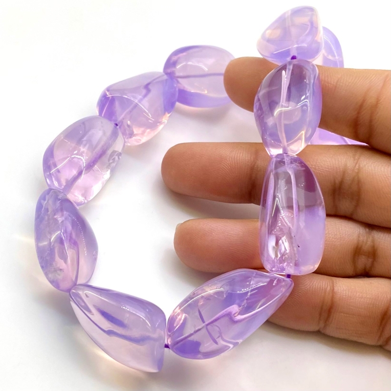 Lavender Quartz 18-31mm Smooth Nugget Shape AAA Grade Gemstone Beads Strand - Total 1 Strand of 18 Inch.