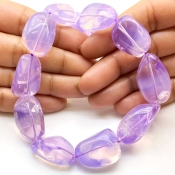 Lavender Quartz 18-31mm Smooth Nugget Shape AAA Grade Gemstone Beads Strand - Total 1 Strand of 18 Inch.