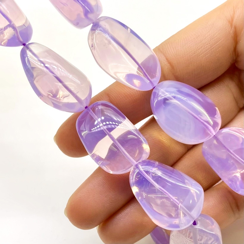 Lavender Quartz 18-31mm Smooth Nugget Shape AAA Grade Gemstone Beads Strand - Total 1 Strand of 18 Inch.