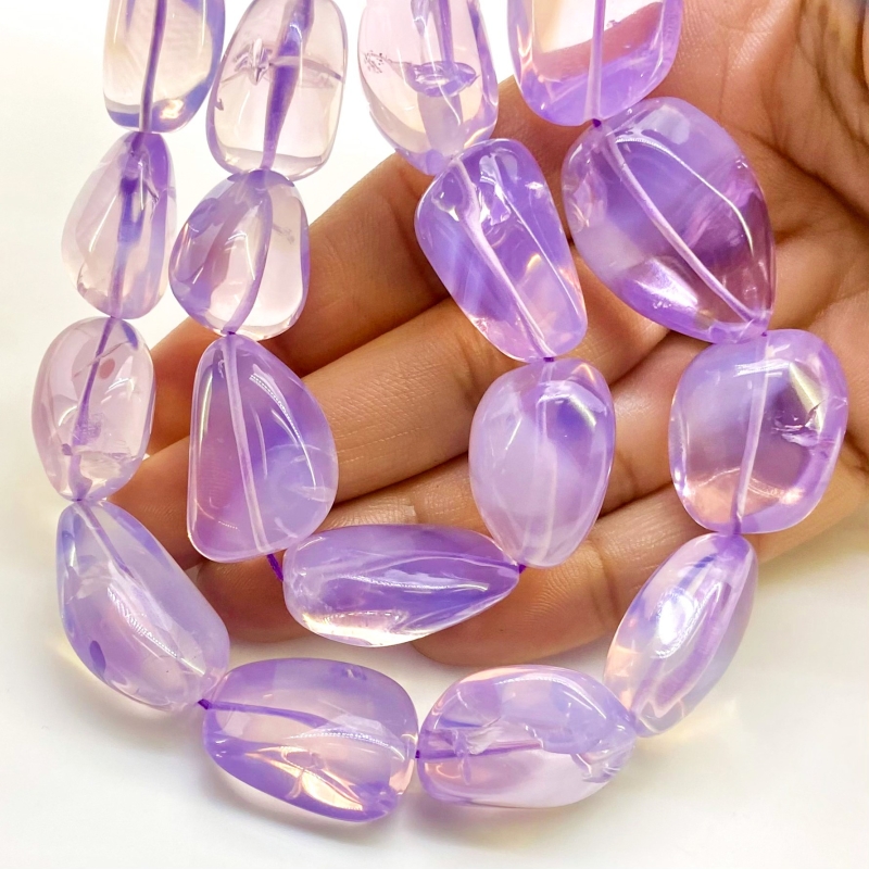 Lavender Quartz 18-31mm Smooth Nugget Shape AAA Grade Gemstone Beads Strand - Total 1 Strand of 18 Inch.