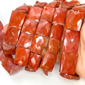 Red Jasper 20-25mm Faceted Chicklet Shape AA Grade Gemstone Beads Strand - Total 1 Strand of 16 Inch.