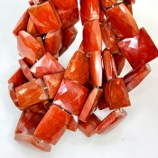 Red Jasper 20-25mm Faceted Chicklet Shape AA Grade Gemstone Beads Strand - Total 1 Strand of 16 Inch.