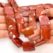 Red Jasper 20-25mm Faceted Chicklet Shape AA Grade Gemstone Beads Strand - Total 1 Strand of 16 Inch.