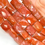 Red Jasper 20-25mm Faceted Chicklet Shape AA Grade Gemstone Beads Strand - Total 1 Strand of 16 Inch.