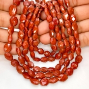 Red Jasper 7-10mm Faceted Oval Shape AA Grade Gemstone Beads Strand - Total 1 Strand of 14 Inch.