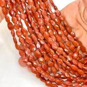 Red Jasper 7-10mm Faceted Oval Shape AA Grade Gemstone Beads Strand - Total 1 Strand of 14 Inch.