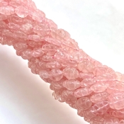 Rose Quartz 8-10mm Carved Oval Shape A+ Grade Gemstone Beads Strand - Total 1 Strand of 13 Inch.