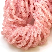 Rose Quartz 8-10mm Carved Oval Shape A+ Grade Gemstone Beads Strand - Total 1 Strand of 13 Inch.