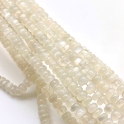 White Moonstone 4-8mm Smooth Rondelle Shape AAA Grade Gemstone Beads Strand - Total 1 Strand of 18 Inch.