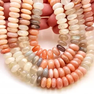 Multi Moonstone 10-12mm Smooth Rondelle Shape AA Grade Gemstone Beads Strand - Total 1 Strand of 13 Inch.