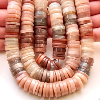 Multi Moonstone 13-15mm Smooth Wheel Shape AA Grade Gemstone Beads Strand - Total 1 Strand of 13 Inch.