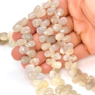 Multi Moonstone 9-13mm Briolette Pear Shape A Grade Gemstone Beads Lot - Total 5 Strands of 8 Inch.