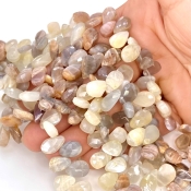 Multi Moonstone 9-13mm Briolette Pear Shape A Grade Gemstone Beads Lot - Total 6 Strands of 7 Inch.