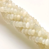 White Moonstone 7-8mm Smooth Rondelle Shape AA Grade Gemstone Beads Strand - Total 1 Strand of 13 Inch.